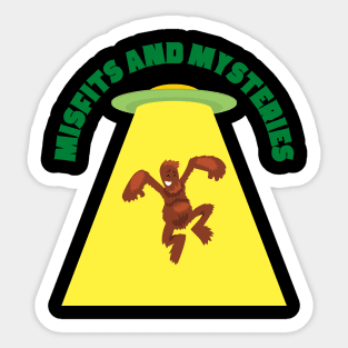 Bigfoot Alien Abduction Sticker